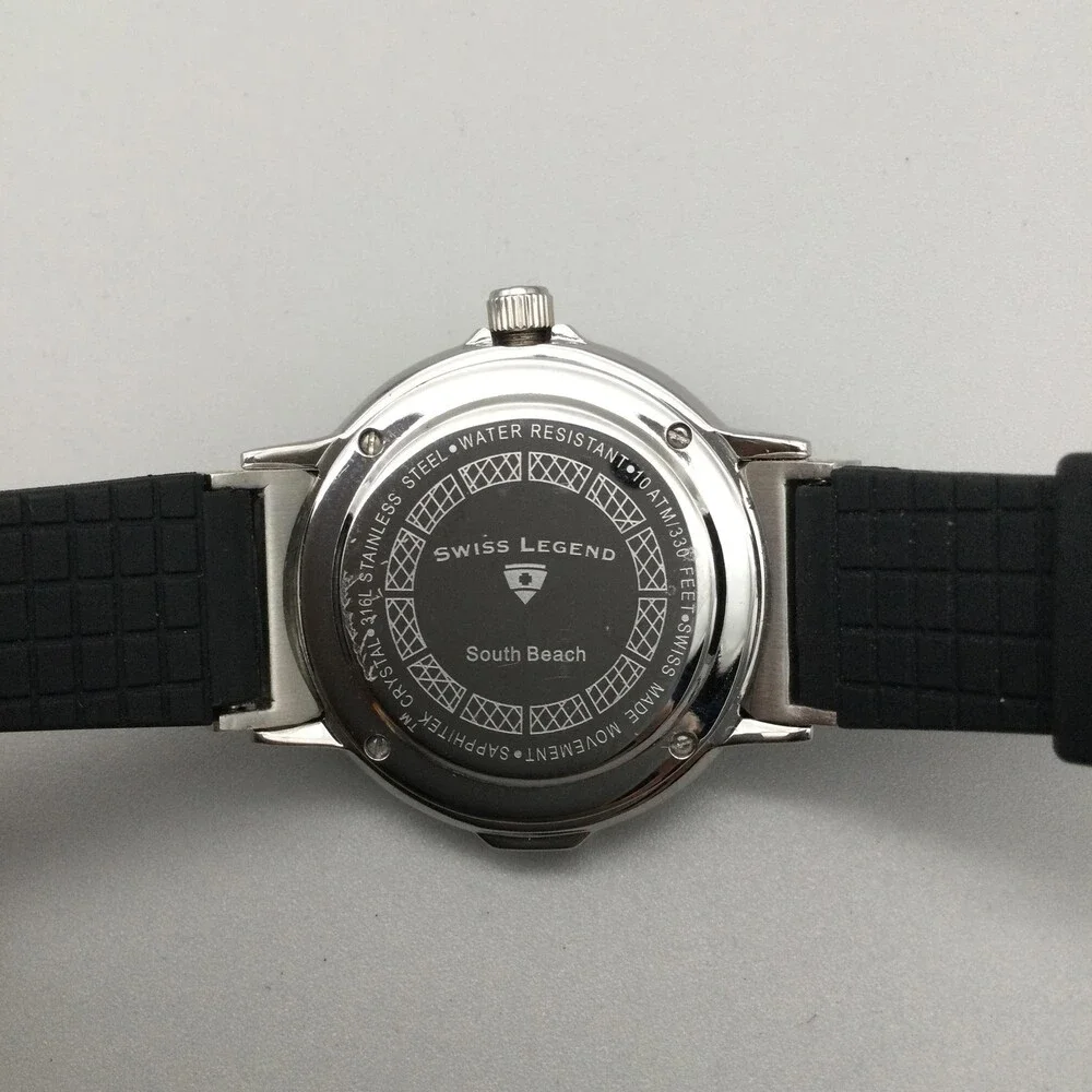 Swiss Legend South Beach Womens Watch 36mm Green MOP Black Strap New Battery